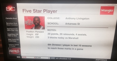Anthony Livingston got a shout out from SportsCenter on Saturday night. 